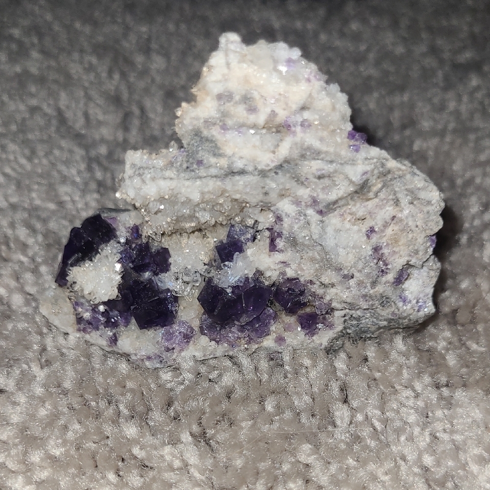 Cubic Fluorite And Sugar Quartz Specimen